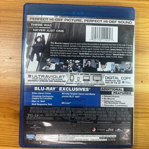 The Bourne Legacy (Blu-ray Only, No DVD, + Digital Code) Used Good - $7 - Picture 2 of 3